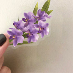 50pcs Transparent Floral Stickers Waterproof PET Vinyl Vibrant Mixed Decals