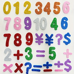 38pcs Glitter Foam Numbers 3D Stickers Assorted Colors DIY Party Supplies