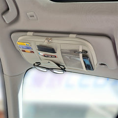 Car Sun Visor Organizer with Pocket Net Zippers