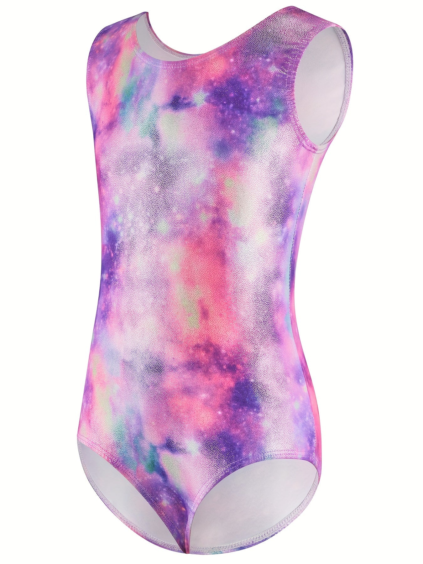 Stretchy Tie Dye Sleeveless Gymnastics Leotard Dance Suit