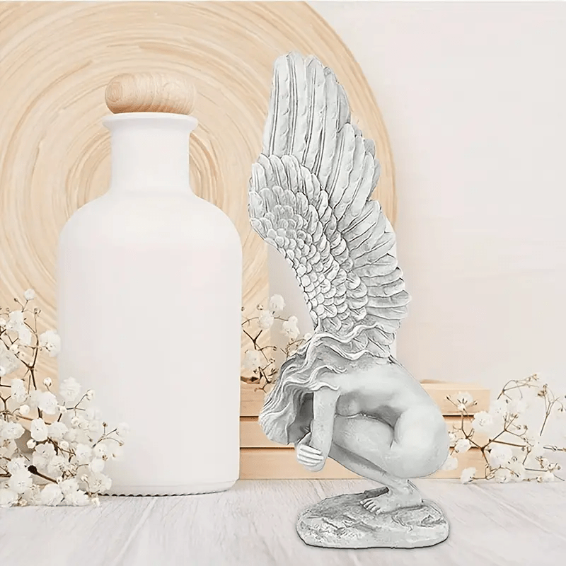 1pc Squat Shy Angel Resin Crafts Birthday And Bright Figurine Yard Decor