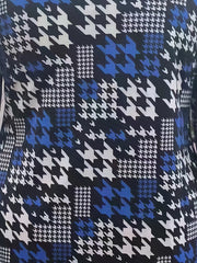 Plus Size Colorblock Houndstooth Print Dress