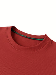 Men's Solid Crew Neck Sweatshirt Pullover for Spring Fall