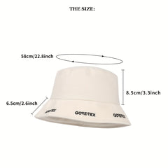 Beige Bucket Hat with Letter Embroidery