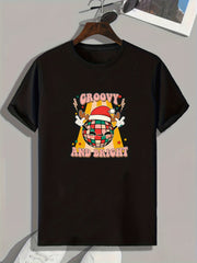 Christmas Style Disco Ball Print Men's Sports T-shirt
