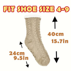 Cozy Slipper Socks with Grippers Thick Warm Fuzzy Sleep Socks