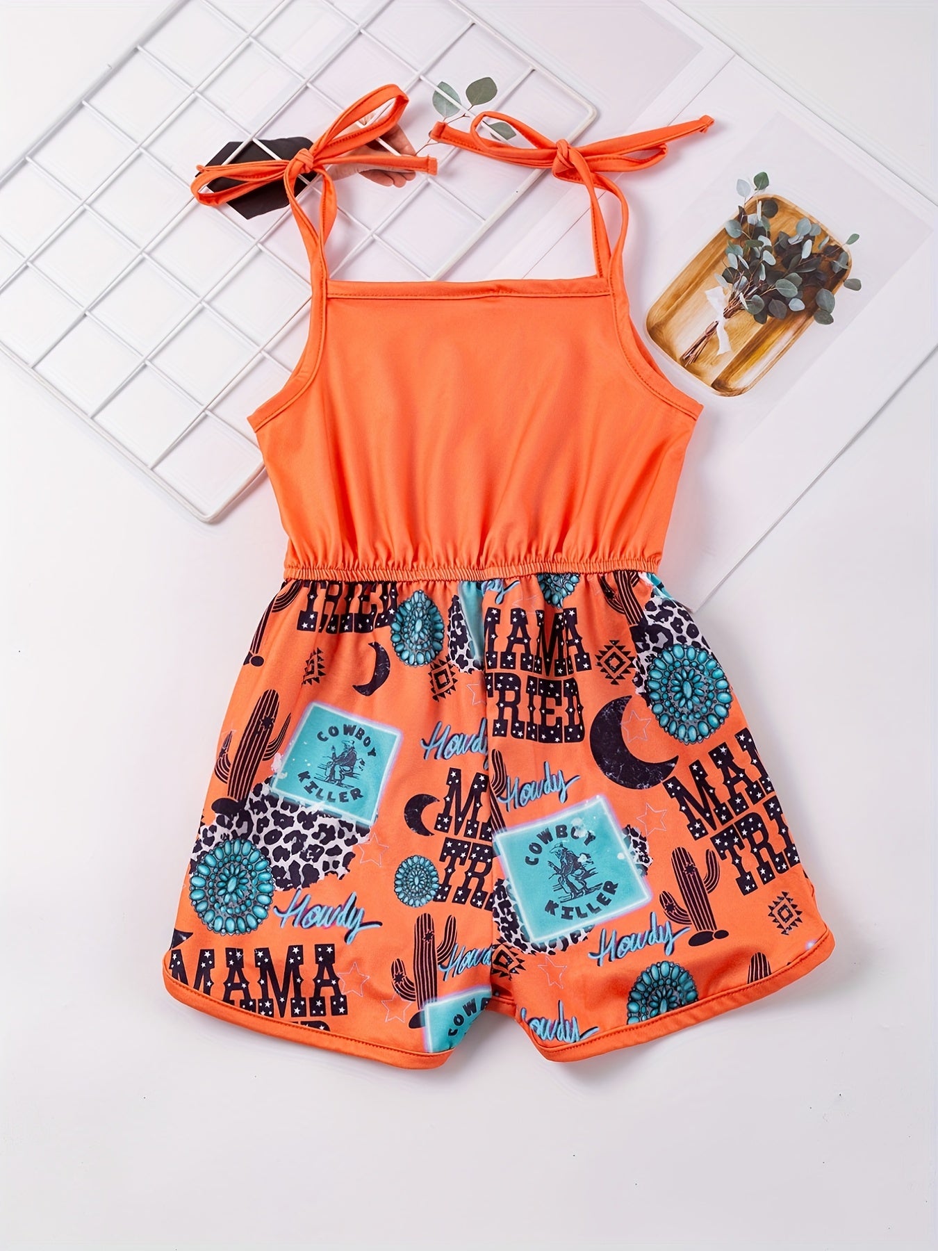 Toddler Girls MAMA TRIED Cactus Cami Rompers Jumpsuits