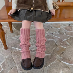 Girls Wool Twist Thread Stacking Socks Leg Warmers