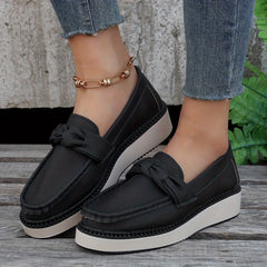 Women's Platform Loafers Round Toe Non Slip Shoes