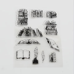 Clear Stamp for Crafting, Transparent Book Theme Design