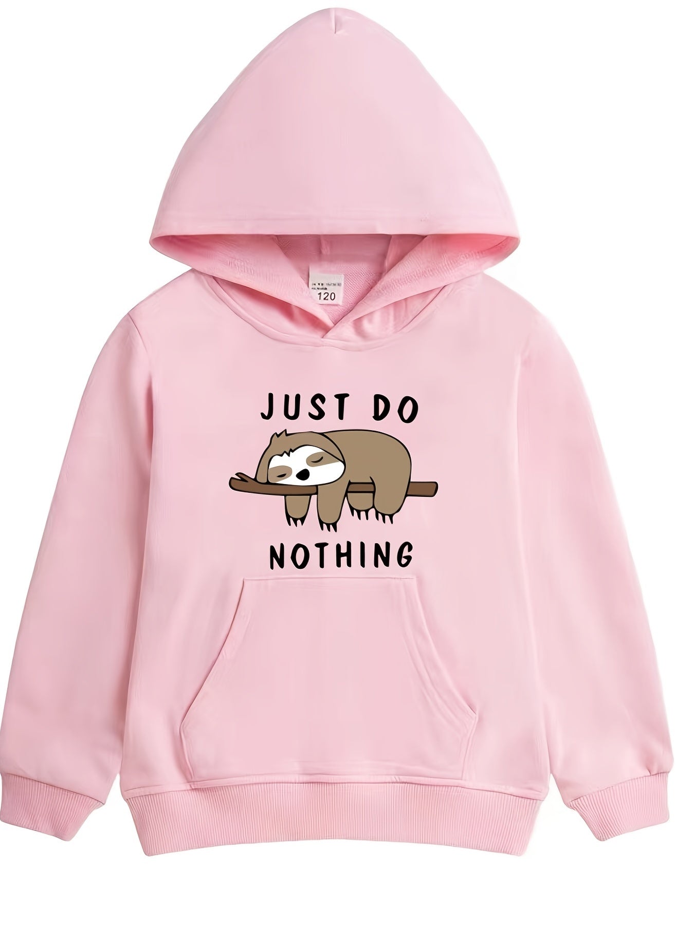 Girls Sloth Print Hooded Sweatshirt Top Long Sleeve Pullovers