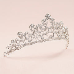 Baroque Style Rhinestone Wedding Tiara for Women