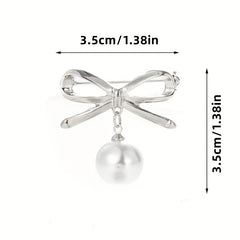 Faux Pearl Brooch Metallic Dress Accessories Wedding Jewelry