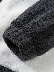 Warm Plush Fleece Jacket Men's Casual Stand Collar Coat Fall Winter