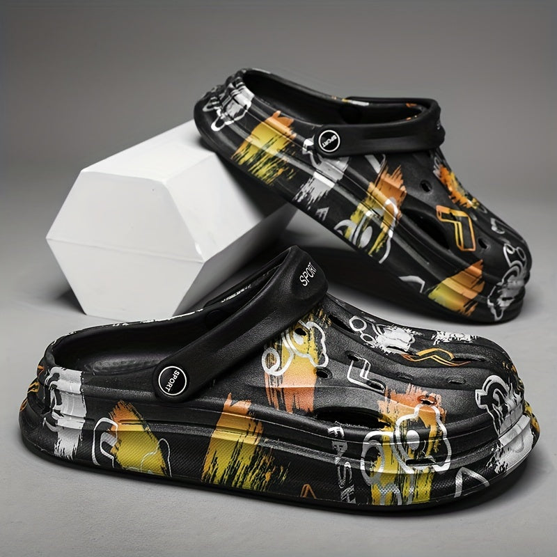 Men's Casual Slip On Clogs Outdoor Anti-skid Platform Beach Shoes