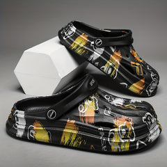 Men's Casual Slip On Clogs Outdoor Anti-skid Platform Beach Shoes