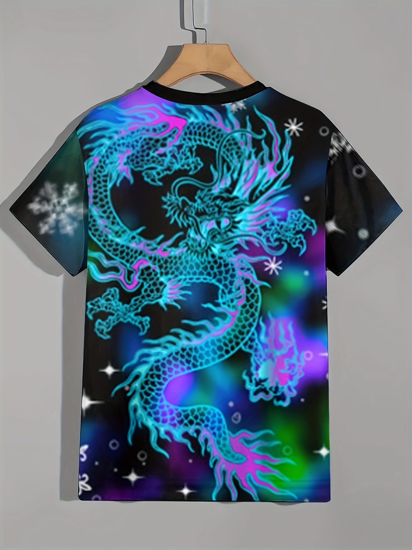 Chinese Dragon 3D Print Boy's T shirt Kids Casual Short Sleeve