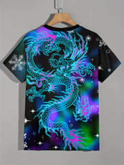 Chinese Dragon 3D Print Boy's T shirt Kids Casual Short Sleeve
