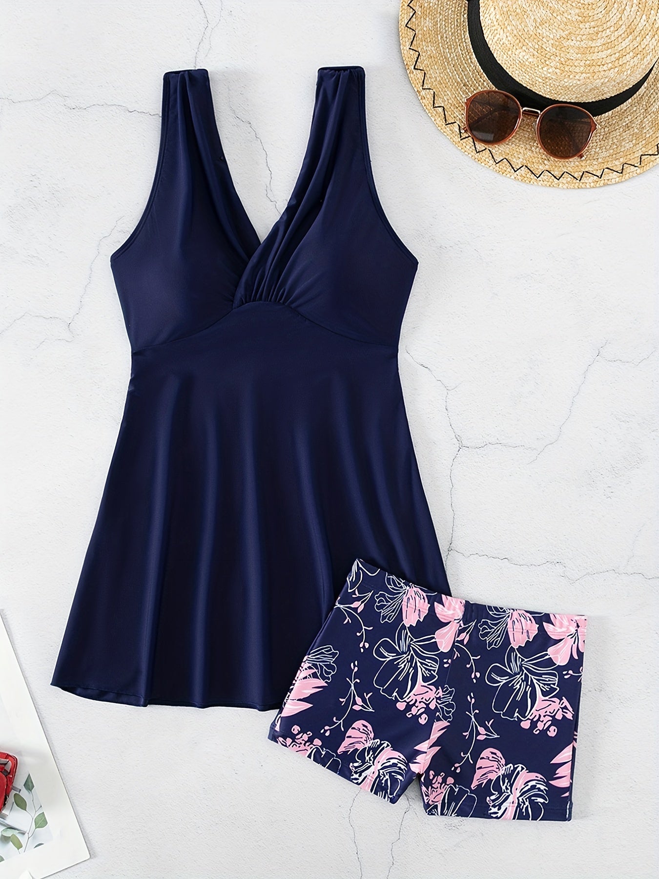 Floral Print Tankini Set Women's Swimsuit