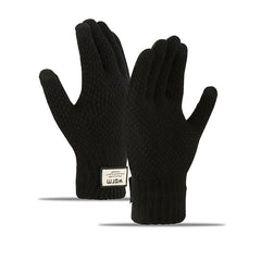 Men's Woolen Fleece Warm Windproof Gloves for Winter Cycling