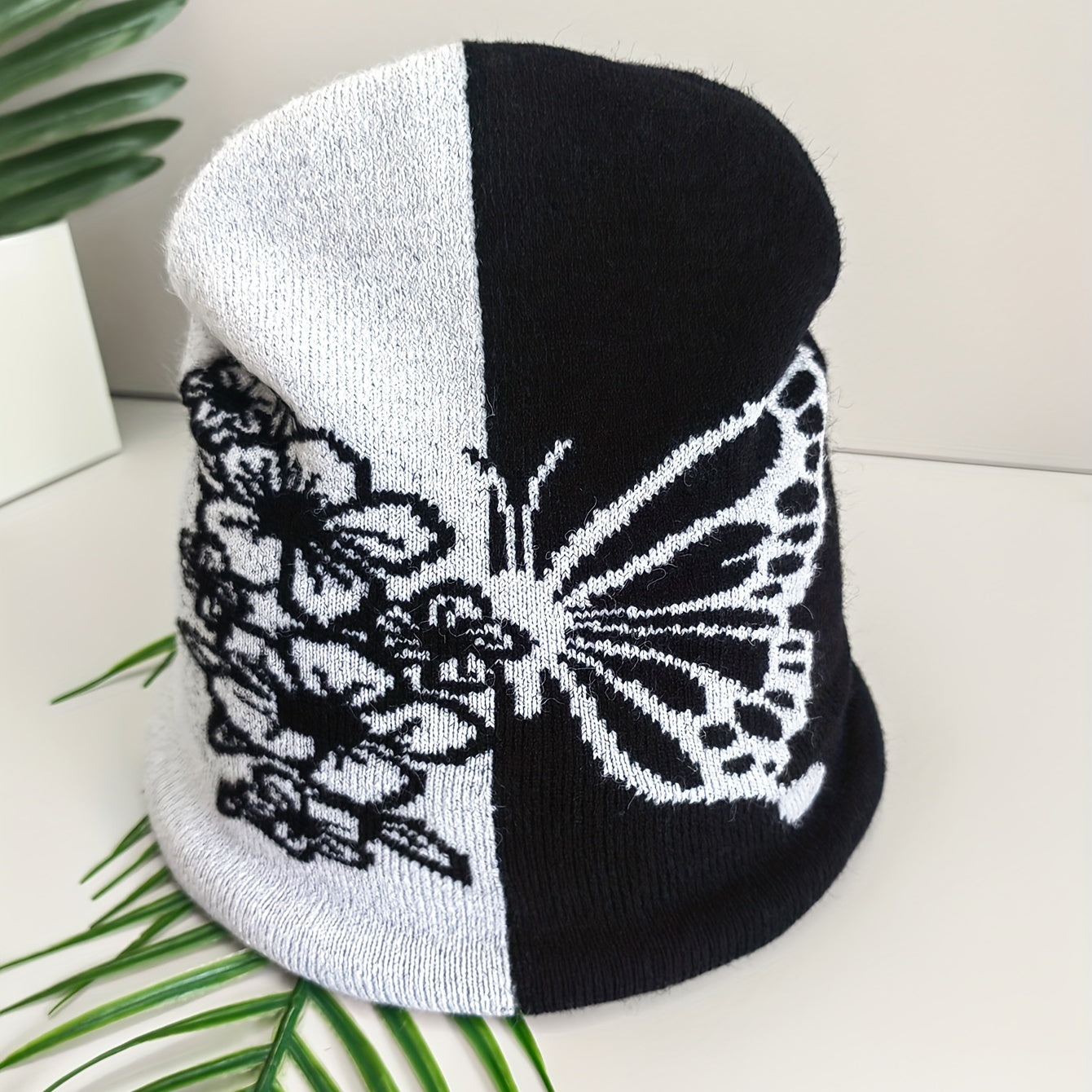 Butterfly Jacquard Beanie & Hip Hop Knit Hat - Windproof Warm Skull Cap