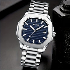 Boys Casual Mechanical Watch Stainless Steel Strap Waterproof