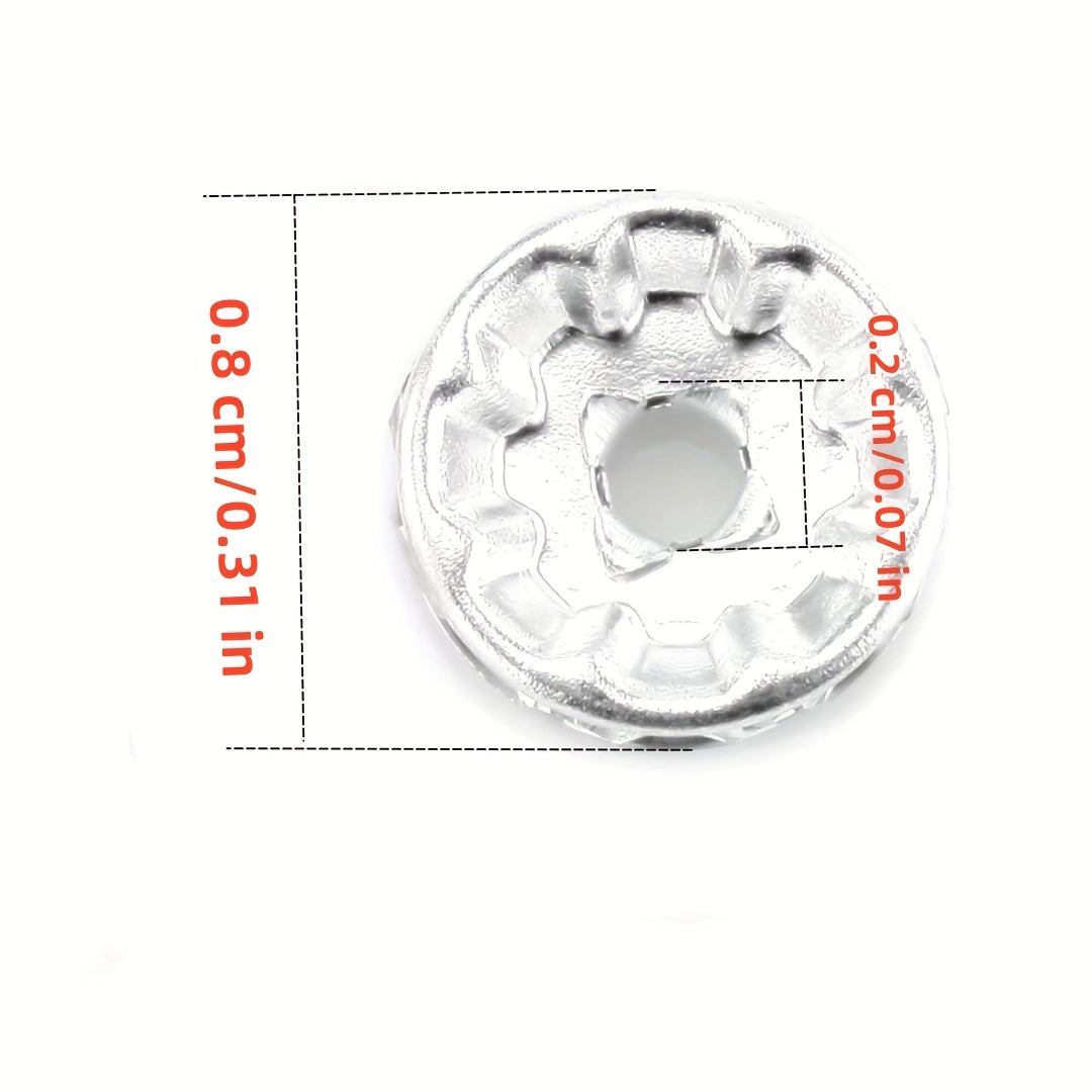 100pcs Silver Plated Round Interval Beads Czech Crystal Rhinestones