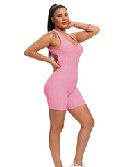 Criss Cross Backless Sleeveless Romper