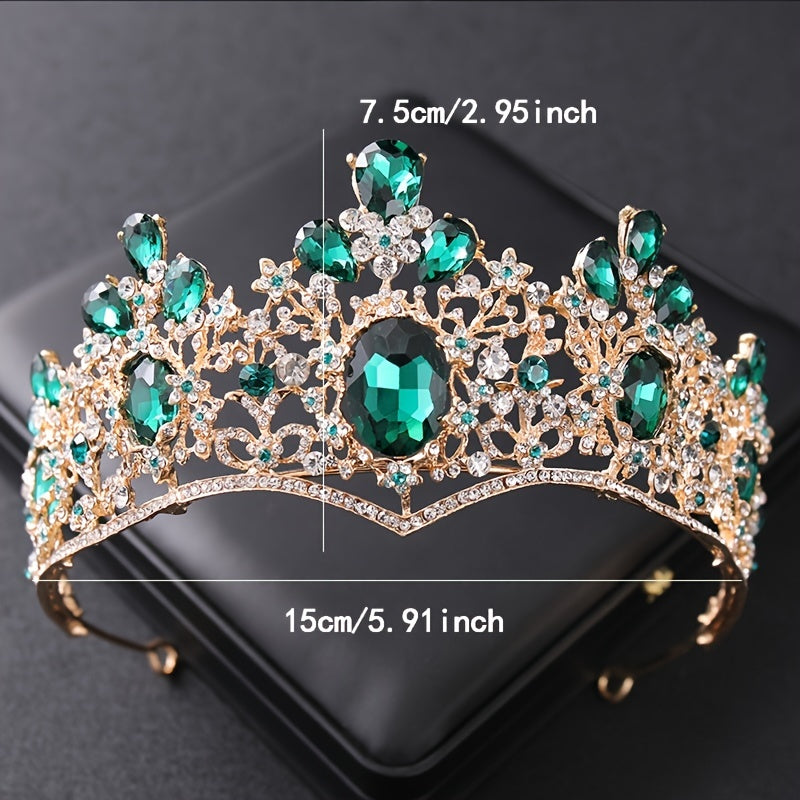 Crystal Crown Tiara Headband Queen Style Prom Birthday Party Headdress