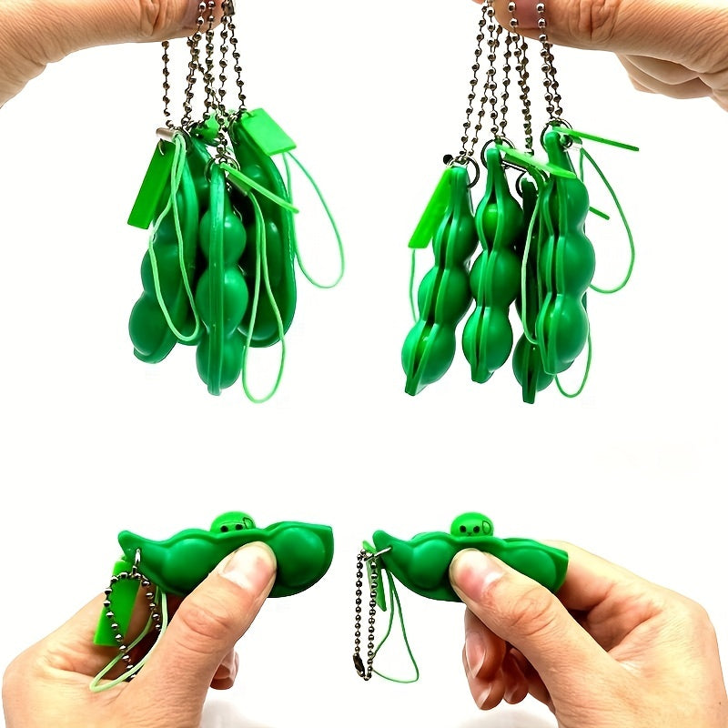 Squeeze Bean Keychain Decompression Toy Creative Keyring Pendant