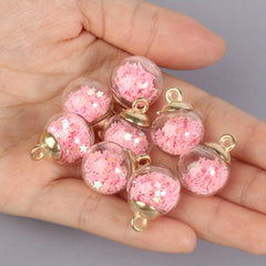 20pcs Colorful Star Sequins Glass Ball Pendant Craft Accessories