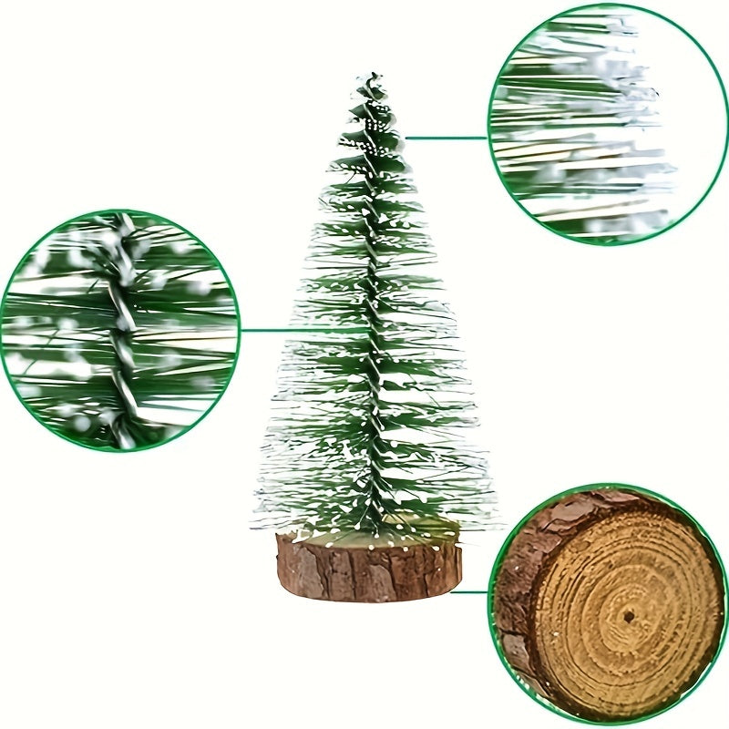 5pcs Mini Snow Frost Trees Christmas Ornaments for Holiday Party DIY Decor