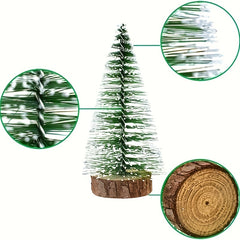 5pcs Mini Snow Frost Trees Christmas Ornaments for Holiday Party DIY Decor