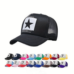 Star Print Candy Mesh Trucker Hat Baseball Cap