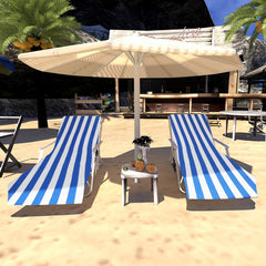 Turbo Beach Chair Cover with Side Pockets Quick Dry Chaise Lounge Towel Cover