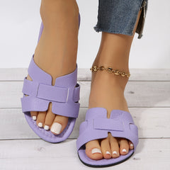 Women's Flat Slides Open Toe Lightweight Slippers