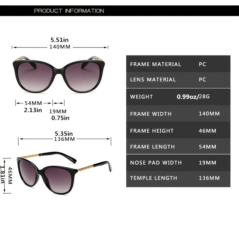 Vintage Round Sunglasses Gradient Metal Cat Eye Shades Women