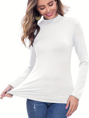 Women's Mock Neck Thermal Underwear Top