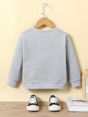 Boy's Novelty Letter Print Sweatshirt Long Sleeve Top