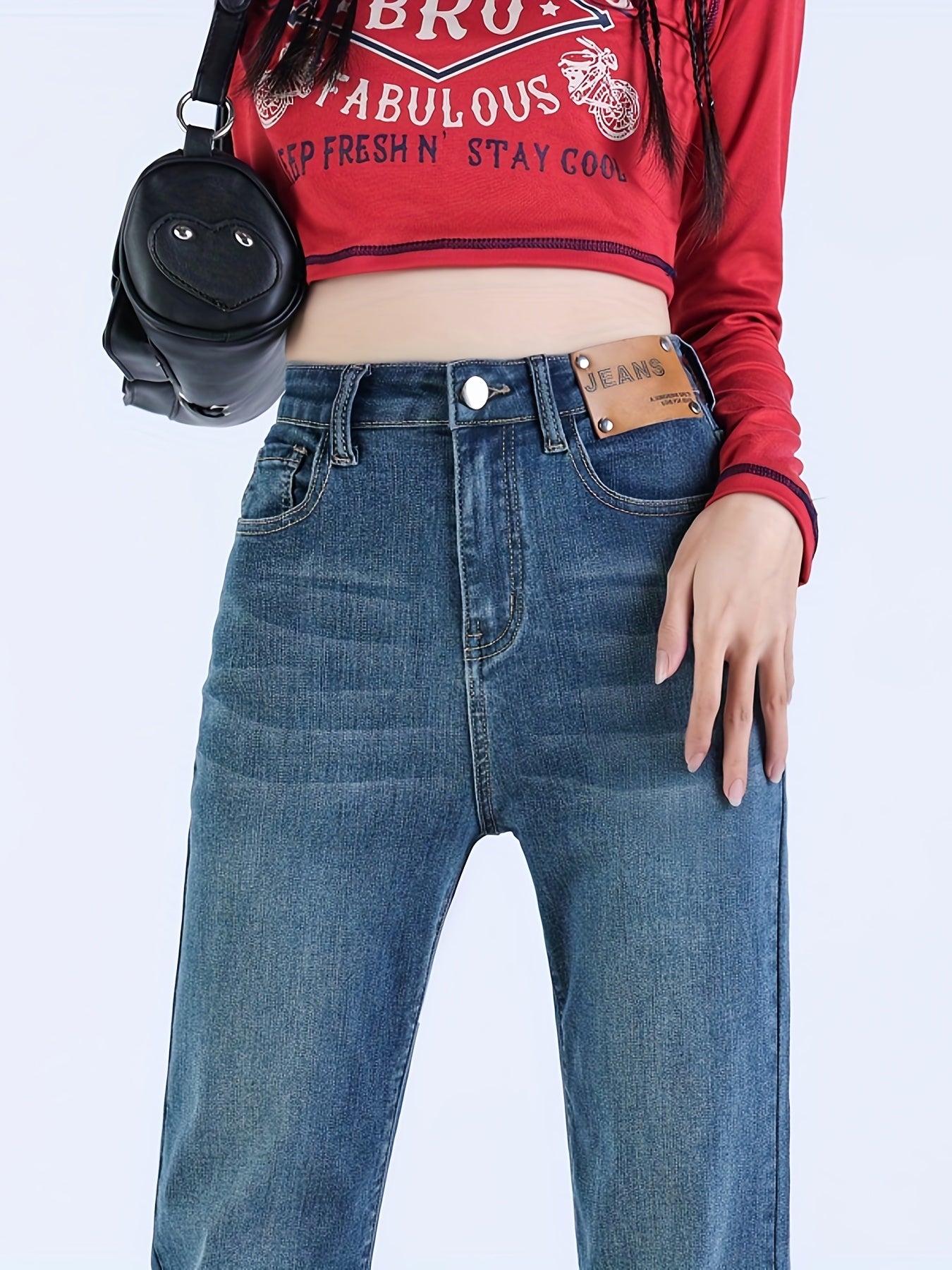 Casual High Waist Wide Leg Jeans