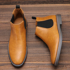 Men's Round Toe Slip On Chelsea Boots