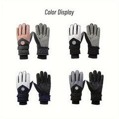 Winter Velvet Thickened Warm Gloves Windproof Waterproof Non slip Gloves