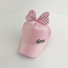 Girls' Mesh Baseball Cap Bowknot Sun Hat
