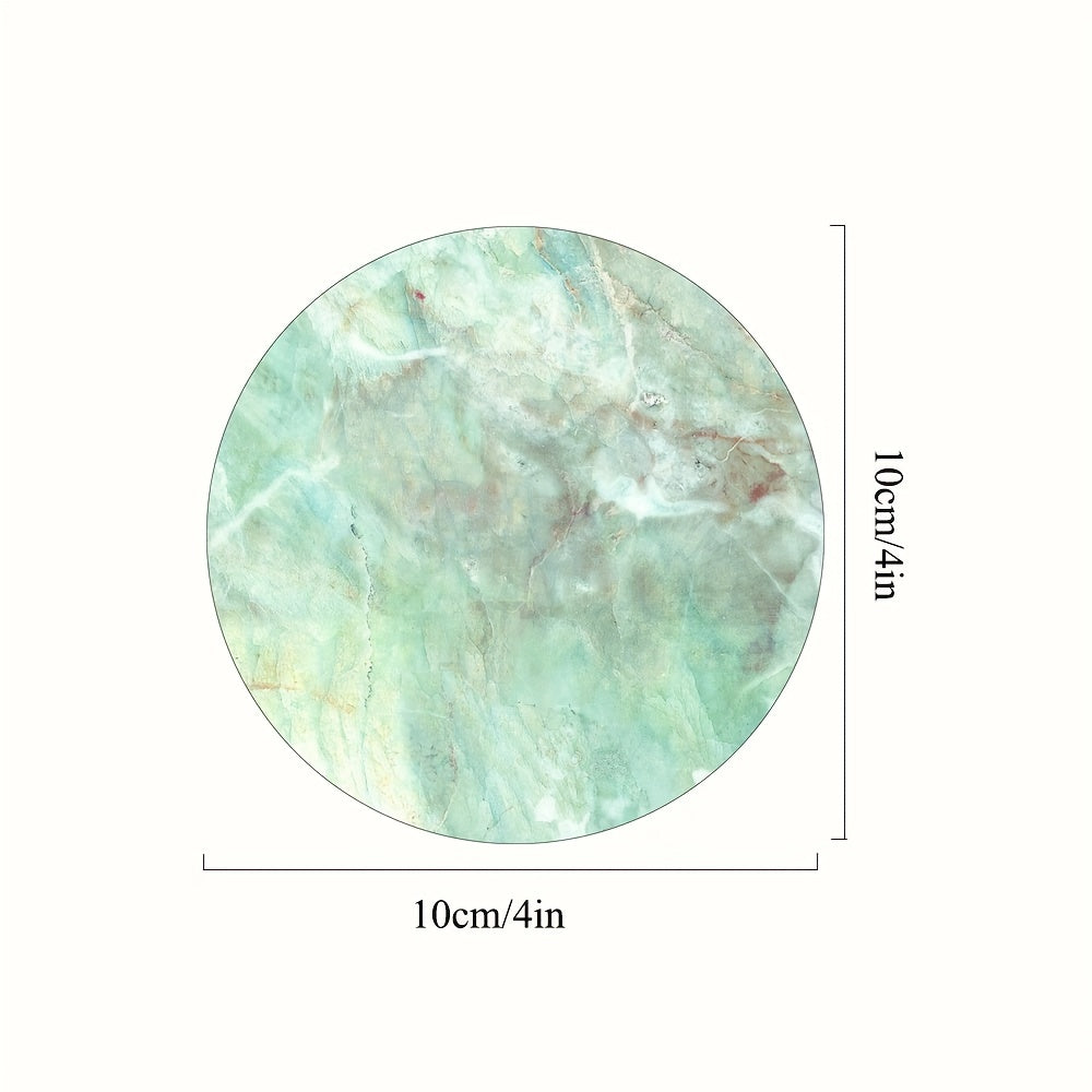 6pcs Colorful Marbling Coasters Non-slip Rubber Drink Coasters