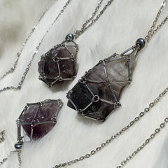 Crystal Holder Cage Copper Necklace DIY Jewelry