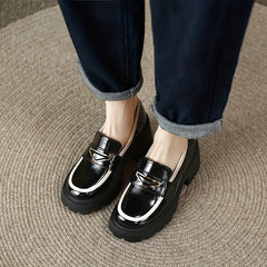 Women's Platform Loafers Slip On Walking Shoes