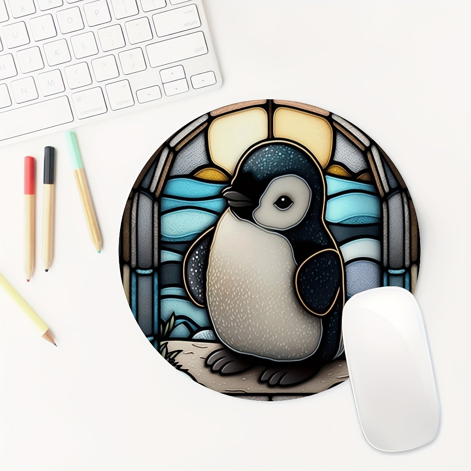 Penguins Computer Mouse Pad Non-Slip Rubber Base