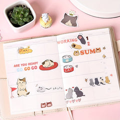 45pcs Cat Diary Album Decorative Sealing Stickers DIY Stickers