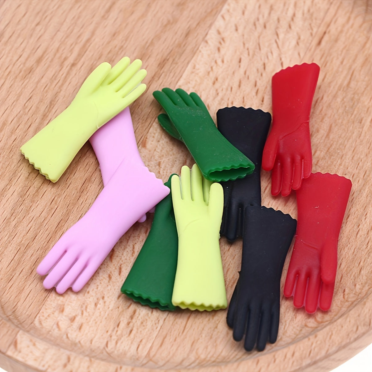 Miniature Cleaning Gloves Set DIY Doll House Kitchen Bathroom Props
