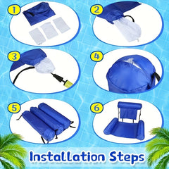 Inflatable Pool Lounge Chair Durable Foldable Water Hammock for Pool & Beach